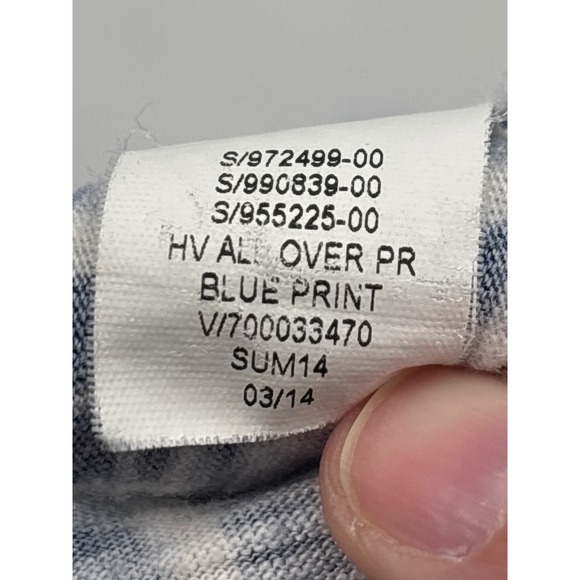 Gap Outlet Womens Medium Blue White Geometric Diamond Print V-Neck Maxi Dress - Picture 7 of 7